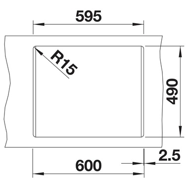 Blanco Naya 6 silgranit mosogatótálca 61,5x51x21,2 cm,  tartufo, excenter nélkül