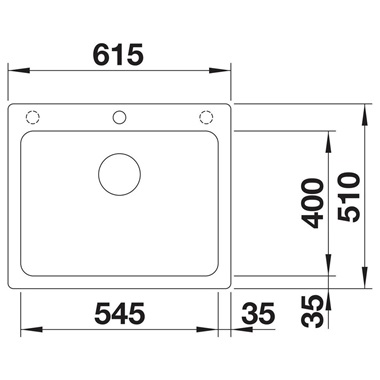 Blanco Naya 6 silgranit mosogatótálca 61,5x51x21,2 cm,  tartufo, excenter nélkül
