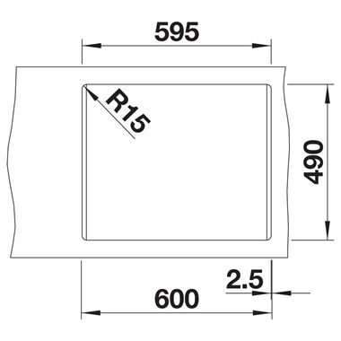 Blanco Pleon 6 silgranit mosogatótálca 61,5x51x23,2 cm, törtfehér, tartozékok nélkül, excenter nélkül