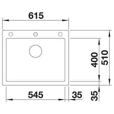 Blanco Pleon 6 silgranit mosogatótálca 61,5x51x23,2 cm, törtfehér, tartozékok nélkül, excenter nélkül