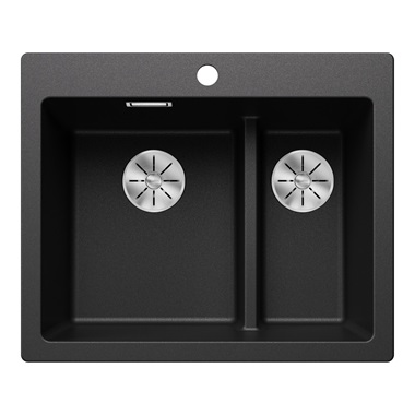 Blanco Pleon 6 Split silgranit mosogatótálca 61,5x51x23,2 cm, antracit, tartozékok nélkül, excenter nélkül