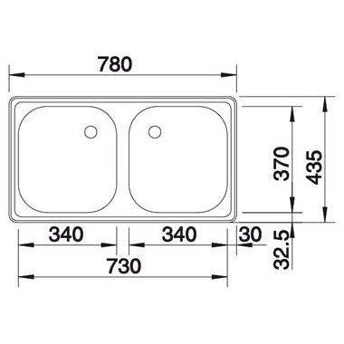 Blanco Blancotop 8X4 C rozsdamentes mosogatótálca