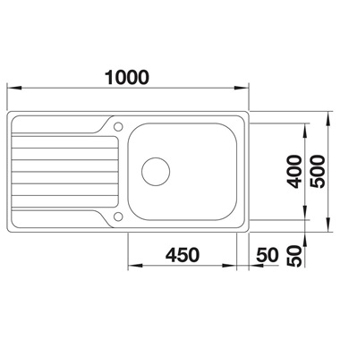 Blanco Dinas XL6 S mosogatótálca 100x50x20,4 cm fényezett rozsdamentes acél lefolyó-távműködtetővel