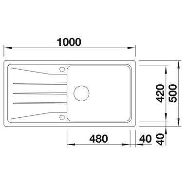 Blanco Sona XL 6 S silgranit mosogatótálca 100x50x20,2 cm, fehér, excenter nélkül