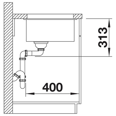 Blanco Subline 320-U silgranit mosogatótálca 35x46x20,2 cm, antracit, excenter nélkül