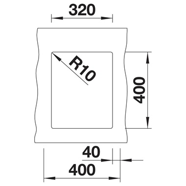 Blanco Subline 320-U silgranit mosogatótálca 35x46x20,2 cm, antracit, excenter nélkül