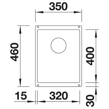 Blanco Subline 320-U silgranit mosogatótálca 35x46x20,2 cm, antracit, excenter nélkül