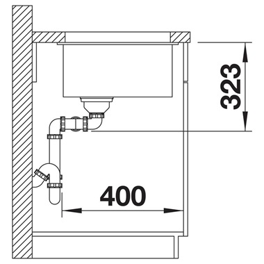 Blanco Subline 350/350-U silgranit mosogatótálca 75,5x46x21,2 cm, fekete, lefolyó nélkül