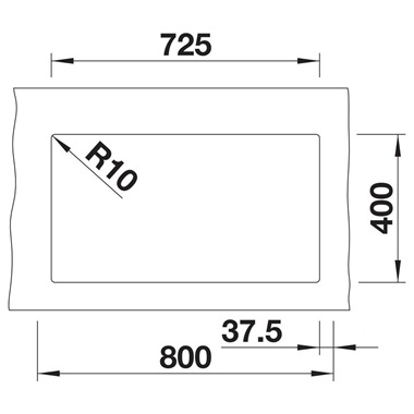 Blanco Subline 350/350-U silgranit mosogatótálca 75,5x46x21,2 cm, fekete, lefolyó nélkül