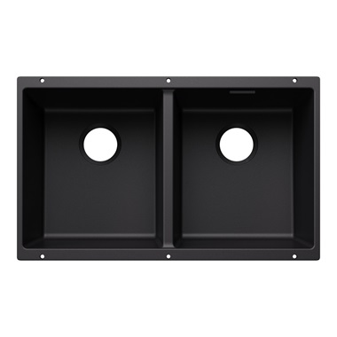 Blanco Subline 350/350-U silgranit mosogatótálca 75,5x46x21,2 cm, fekete, lefolyó nélkül