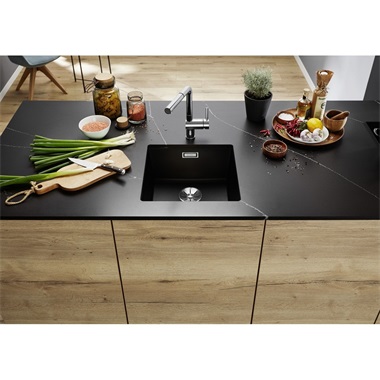 Blanco Subline 400-U silgranit mosogatótálca 43x46x20,2 cm, fekete, excenter nélkül