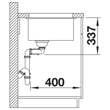 Blanco Subline 480/320-U silgranit mosogatótálca 85,5x46x21,2 cm, fehér, excenter nélkül