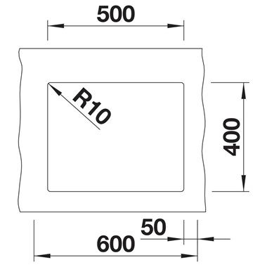 Blanco Subline 500-U silgranit mosogatótálca 53x46x20,2 cm, törtfehér, lefolyó nélkül