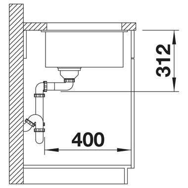 Blanco Subline 700-U silgranit mosogatótálca 73x46x 20,2 cm, fekete, excenter nélkül