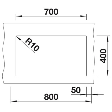 Blanco Subline 700-U silgranit mosogatótálca 73x46x 20,2 cm, fekete, excenter nélkül