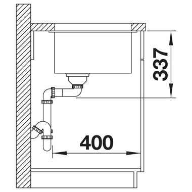 Blanco Subline 800-U silgranit mosogatótálca 83x46x23,2 cm, fekete excenter nélkül
