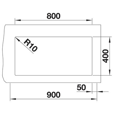 Blanco Subline 800-U silgranit mosogatótálca 83x46x23,2 cm, fekete excenter nélkül