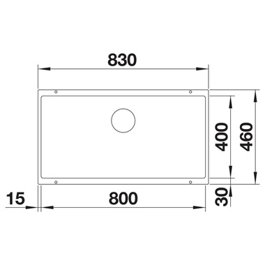 Blanco Subline 800-U silgranit mosogatótálca 83x46x23,2 cm, tartufo, excenter nélkül