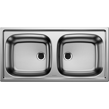 Blanco Top Ez 8x4 mosogatótálca 86x43,5x5,9 rozsdamentes acél, excenter nélkül, 1 1/2" lefolyó