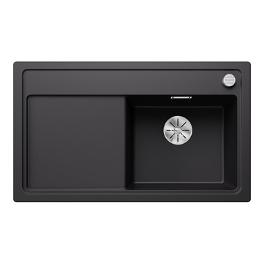 Blanco Zenar 45 S silgranit mosogatótálca 86x51x20,2 cm, jobbos medencével, fekete, tartozék nélkül, excenterrel