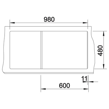 Blanco Zia 6 S silgranit mosogatótálca 100x50x20,2 cm, törtfehér, excenter nélkül
