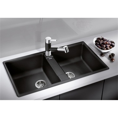 Blanco Zia 9 silgranit mosogatótálca 86x50 x20,2 cm, fekete, excenter nélkül