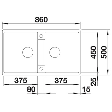 Blanco Zia 9 silgranit mosogatótálca 86x50x20,2 cm, törtfehér, excenter nélkül