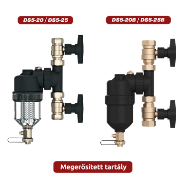 COMPUTHERM DS5-20 MÁGNESES ISZAPLEVÁLASZTÓ 3/4" KVS: 1,6 M3/H MÁGNES ERŐSSÉGE: 12000 GAUSS (FEKETE SZŰRŐHÁZ)