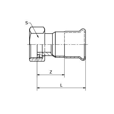 Conex & Banninger inox menetes csatlakozó, hollandis BM, 28x1 1/4"