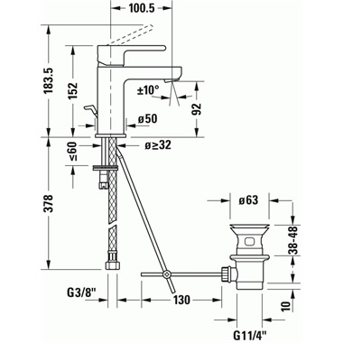 Duravit B.2  mosdócsaptelep  automata leeresztővel