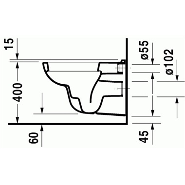Duravit D-Code fali WC szett WC mély öblítésű + rozsdamentes zsanér ülőke)