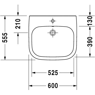Duravit D-code mosdó 60x55 cm, mozgáskorlátozott