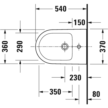 Duravit D-Neo fali bidé 