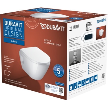 Duravit D-Neo öblítőperem nélküli Compact wc szett