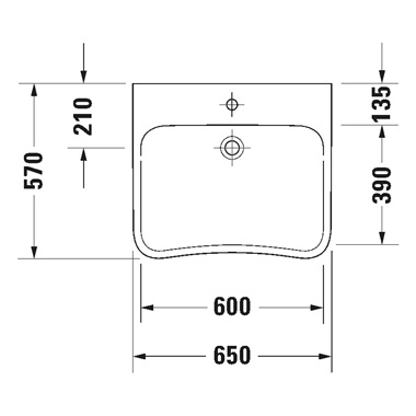 Duravit DuraStyle 65x57 cm-es mosdó med (akadálymentes) Duravit DuraStyle 65x57 cm-es mosdó med (akadálymentes)