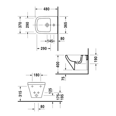 Duravit DuraStyle fali bidé Compact