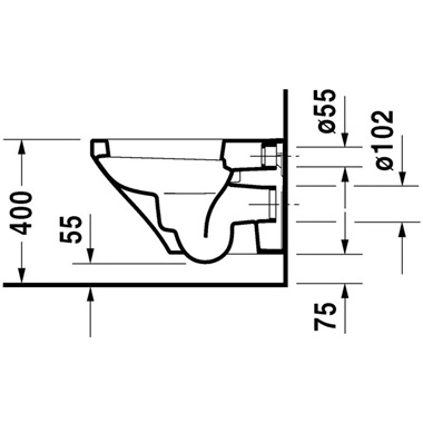 Duravit DuraStyle fali WC mélyöblítésű 37x40x54 cm