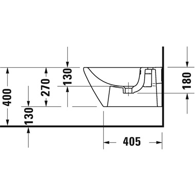 Duravit D-Neo bidé fali Durafix rejtett rögzítéssel 37x54 cm