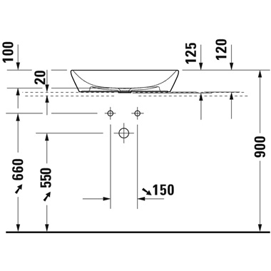 Duravit D-Neo mosdótál 600 mm ovális Duravit D-Neo mosdótál 600 mm ovális