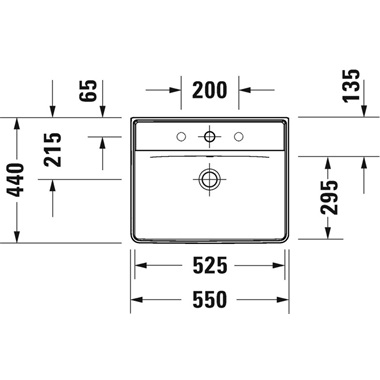 Duravit D-Neo mosdó 55x44 cm, 1 csaplyukkal