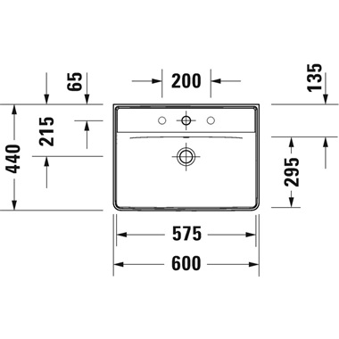 Duravit D-Neo mosdó 60 cm, 1 csaplyukkal, fehér