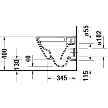 Duravit D-Neo öblítőperem nélküli Duravit Rimless Compact fali wc 