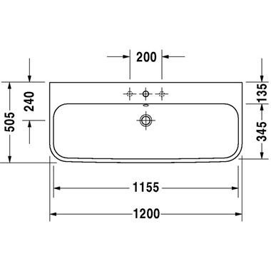 DURAVIT Happy D.2 bútorral aláépíthető mosdó 120×50,5 cm, WonderGliss
