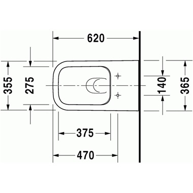 Duravit Happy D.2 Rimless fali WC