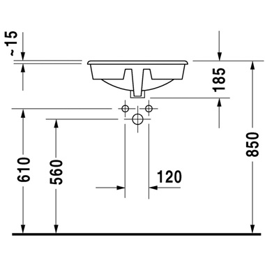 Duravit Manua  beépíthető mosdó 48 cm