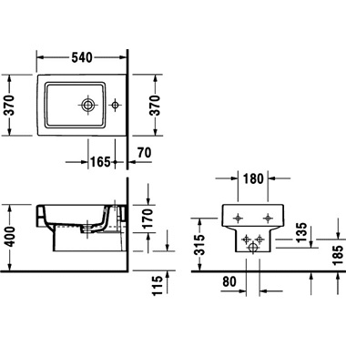 Duravit Vero fali bidé fehér