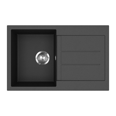 Evido Cubo 45S gránit mosogatótálca 78x50x20 cm, antracit