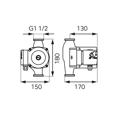 Ferro 25-80 180 keringetőszivattyú, ivóvízhez