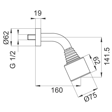 Ferro fix fejzuhany szett, gömbcsuklós fali zuhanykarral króm