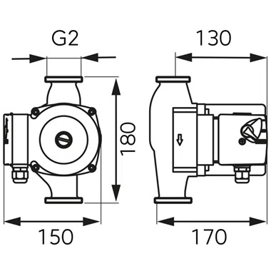 Ferro 32-80 180 ivóvizes keringetőszivattyú SG17 csatlakozó szettel